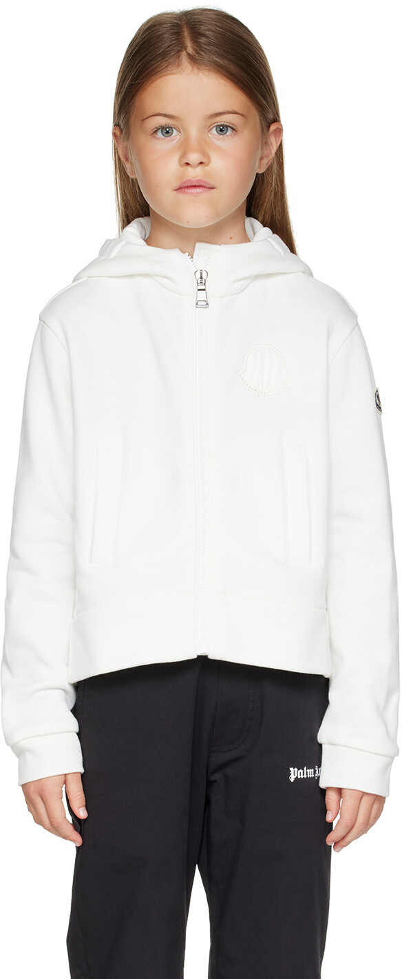 

Moncler Enfant Kids Белая толстовка на молнии, Белый, Moncler Enfant Kids Белая толстовка на молнии