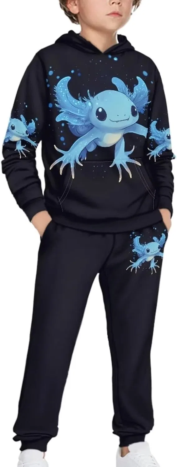 Детский спортивный костюм из толстовки и джоггеров Uppodwarkid, Blue Cool Axolotl