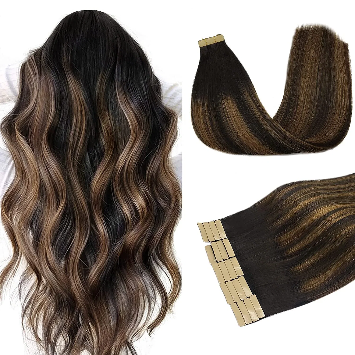 Накладные волосы на ленте «Tape-In Real Hair Extensions» 50 см от DOORES Doores