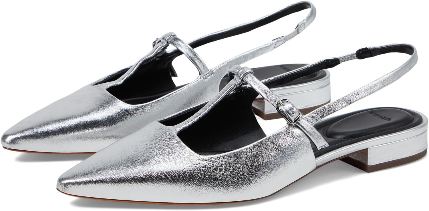 

Туфли на плоской подошве Vince Iliana Slingbacks, цвет Silver Leather