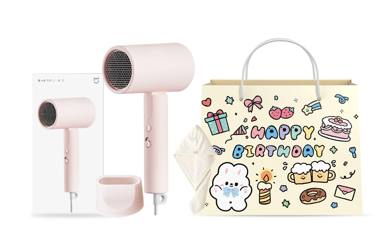 

Фен для волос Mi, H101 Pink Line Puppy Birthday Gift Box