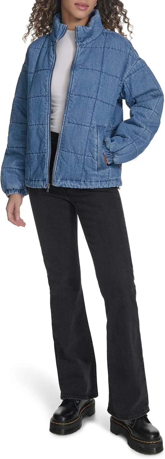 Женская куртка Levi's стеганая из хлопка, синий — фото 2