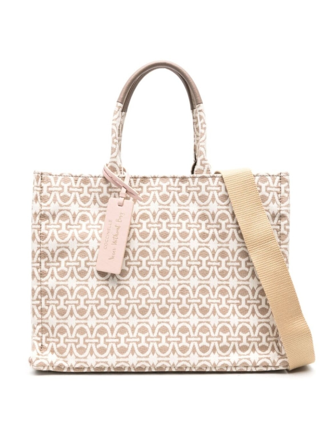 

Сумка-тоут Never Without среднего размера Coccinelle, бежевый