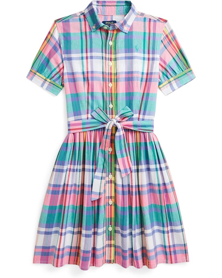 

Платье Polo Ralph Lauren Kids Striped Cotton Fun Shirtdress, цвет Pink Turquoise Multi
