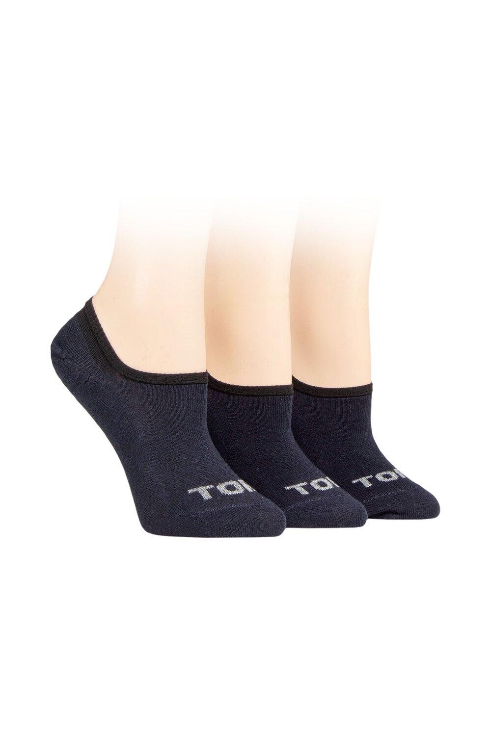 

3 пары однотонных высоких носков из 100% переработанного хлопка SOCKSHOP TORE, синий