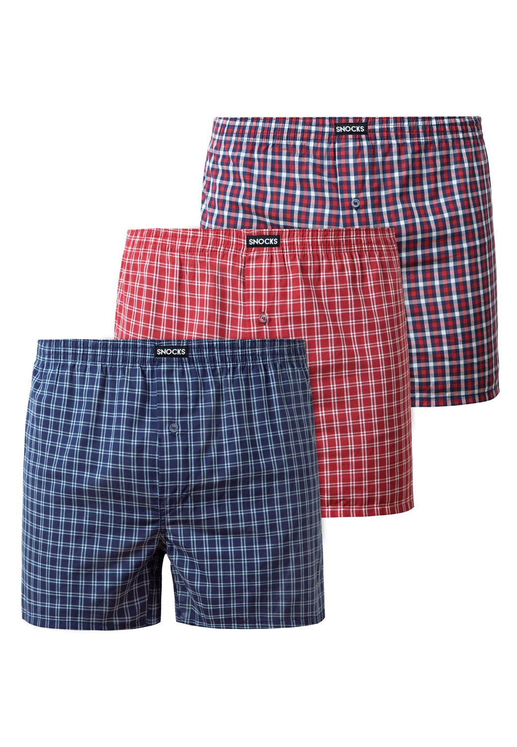 

Боксеры SNOCKS American Woven Boxershorts aus Bio-Baumwolle 3 Stück, цвет Small Check