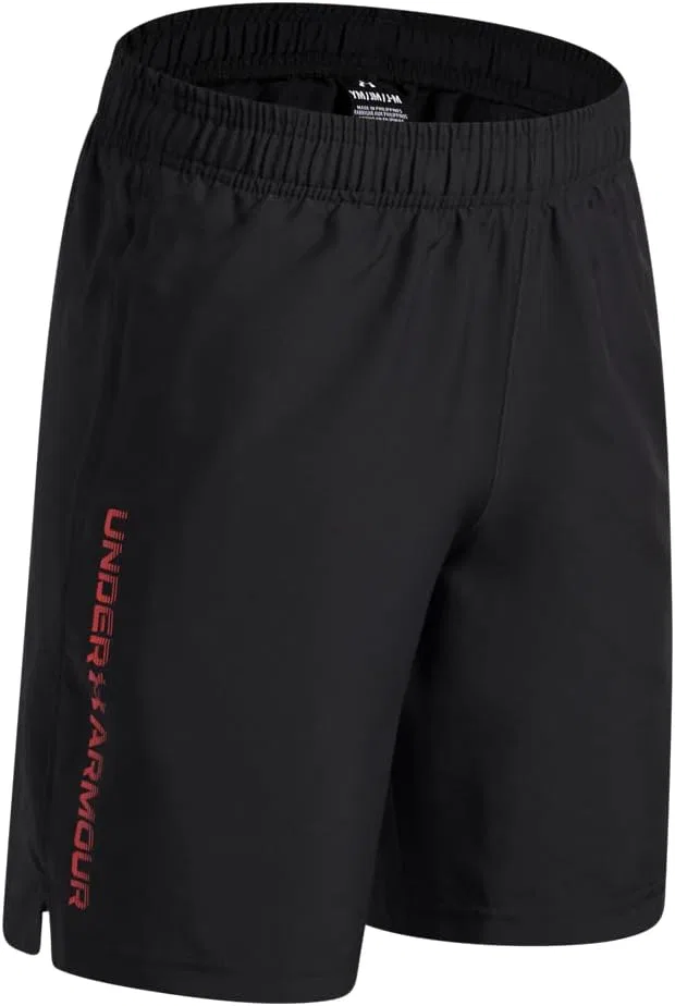 Детские шорты Under Armour Tech Woven Workmark, (008) Black//Venom Red — фото 2