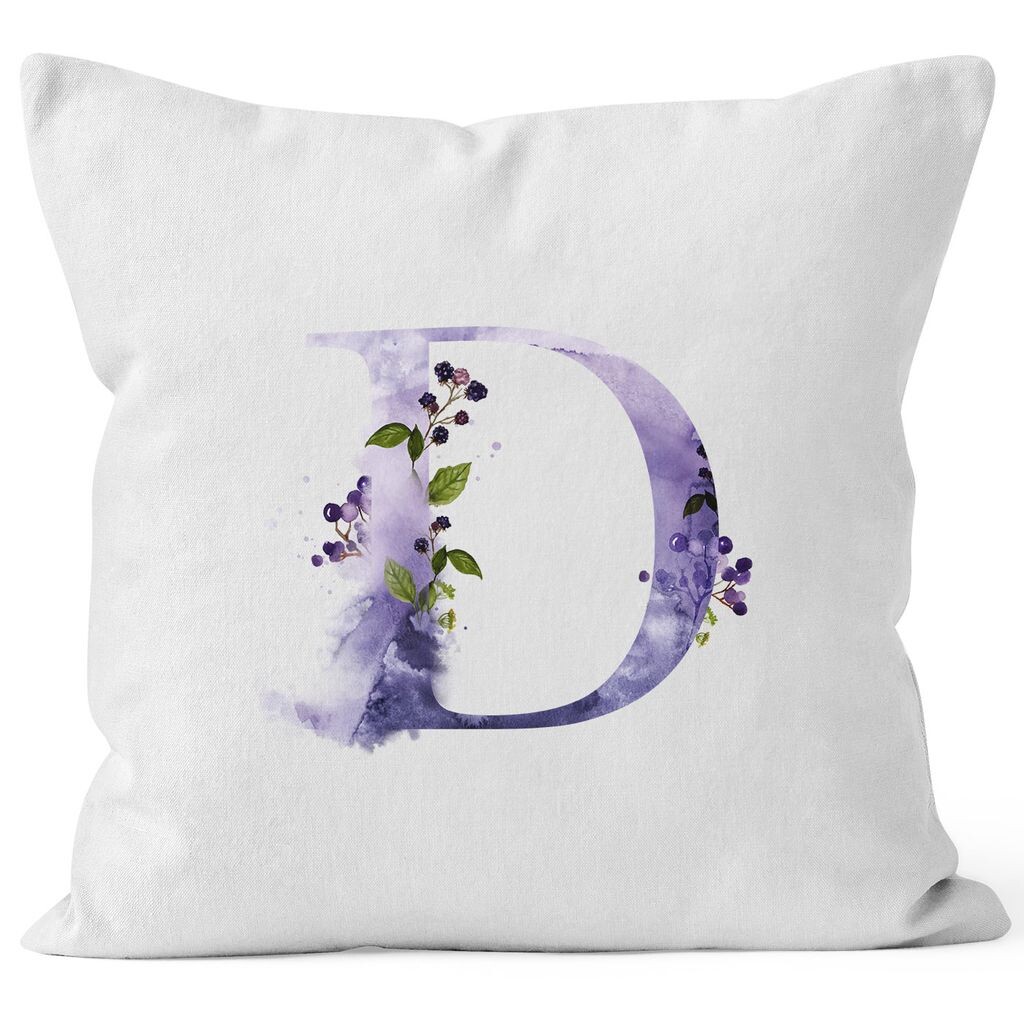 

Чехол на подушку буква подушка "D" буква алфавита монограмма инициалы акварельный рисунок чехол на подушку Autiga белый 40см x 40см