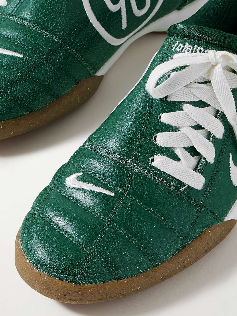 Кожанные кроссовки Nike, зеленый — фото 4