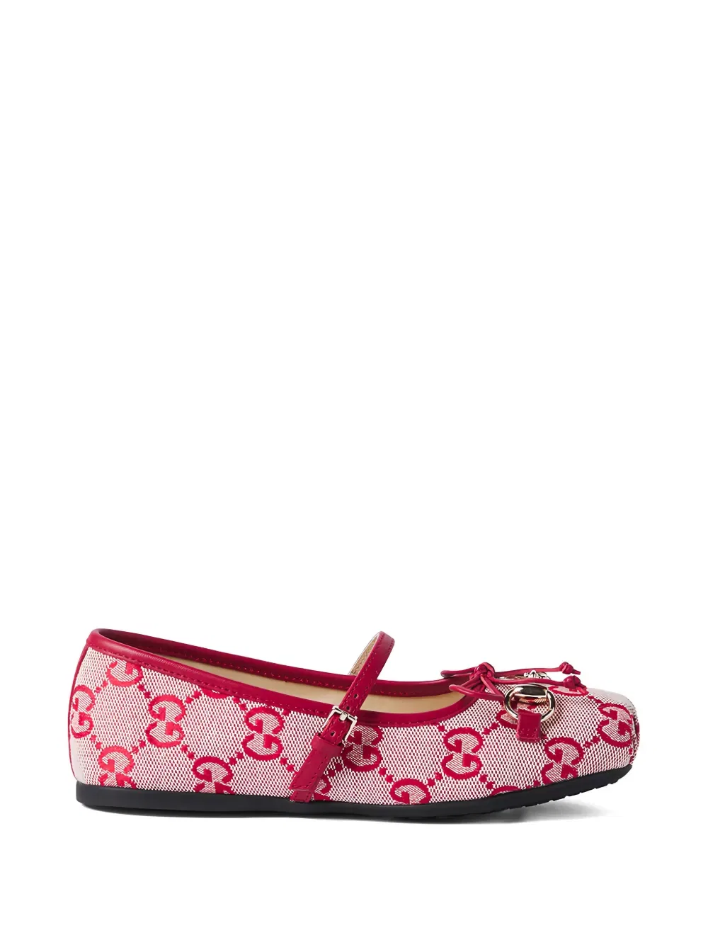 Балетки Gg с пряжкой в виде конской уздечки Gucci Kids, красный