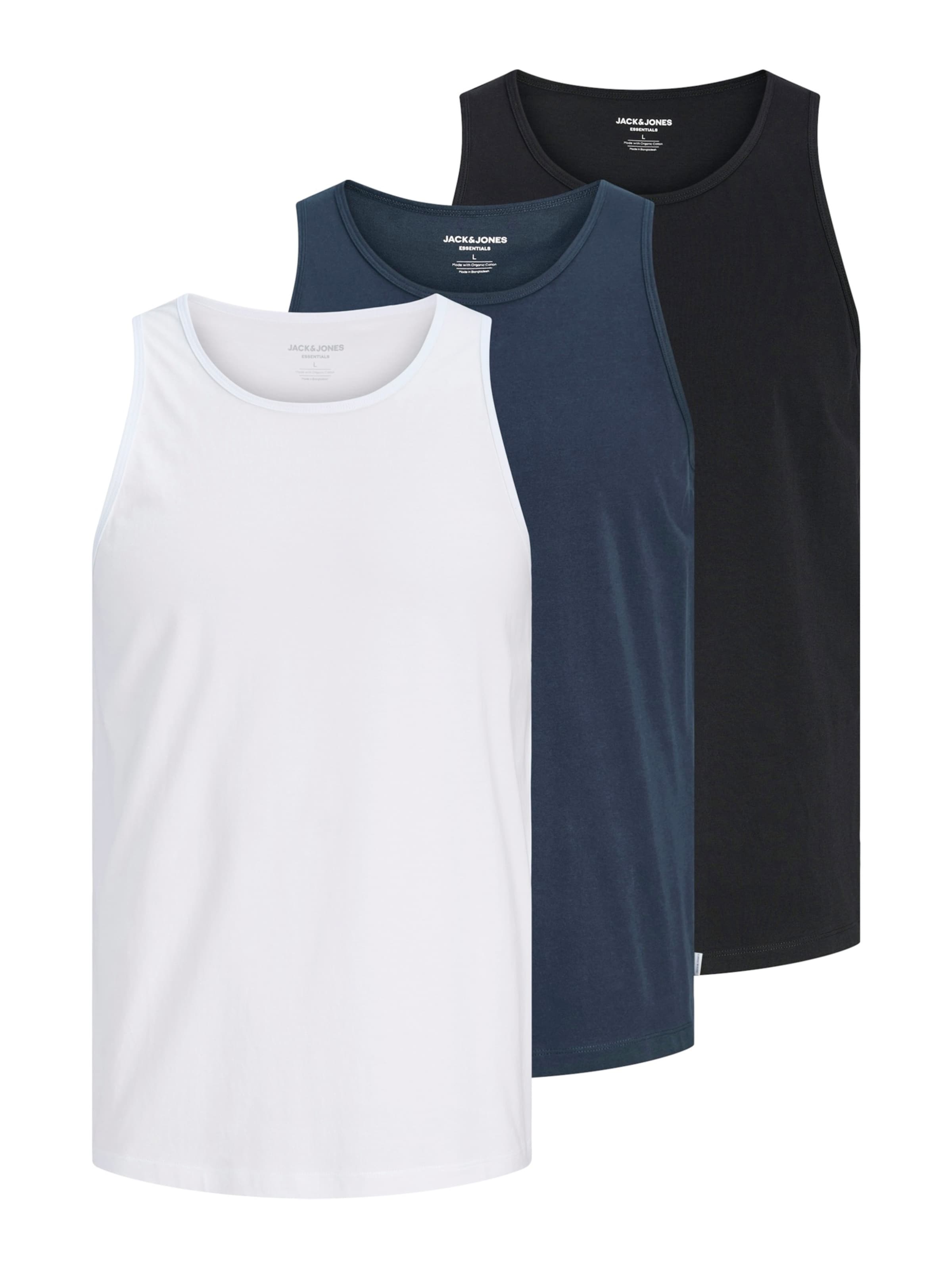 

JACK & JONES Футболка 'JJEORGANIC' в цветах Navy, Black, White