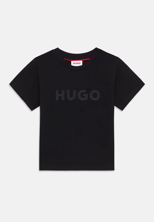 Футболка с короткими рукавами и принтом Hugo Kids, Black