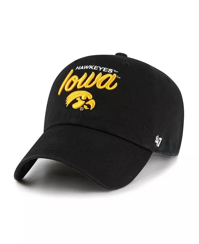 

Женская черная регулируемая шляпа Iowa Hawkeyes Phoebe Clean Up '47 Brand, черный