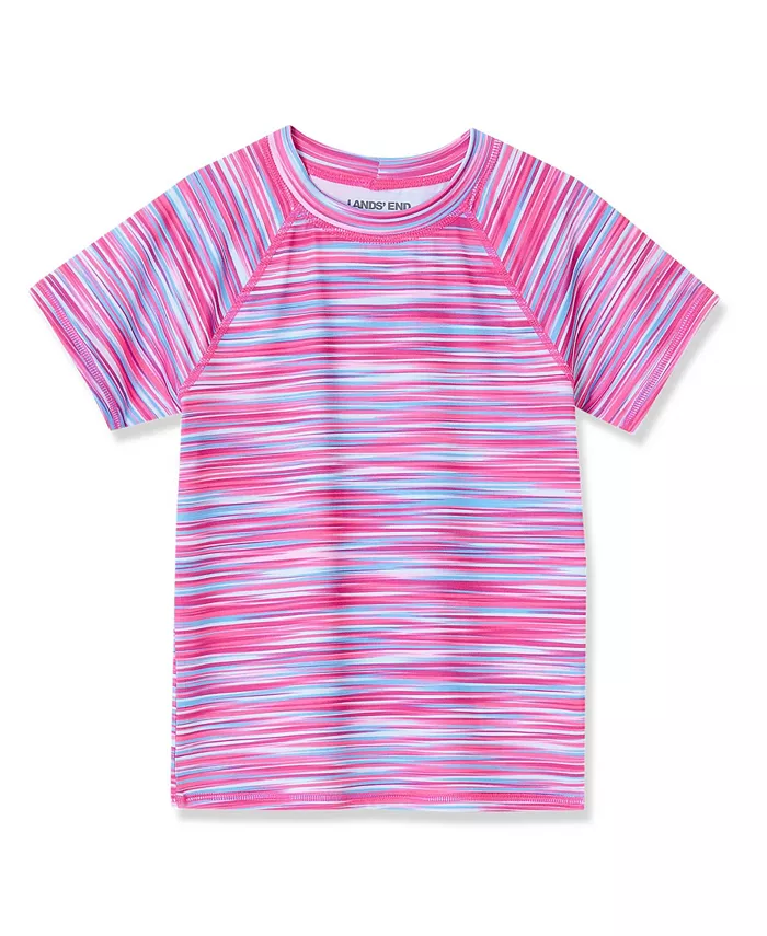 

Купальный рашгард с коротким рукавом и круглым вырезом для девочек Lands' End, фиолетовый