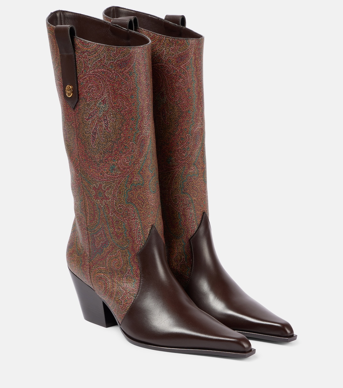 Сапоги из парусины с покрытием пейсли Etro, Multicolour On Red Base