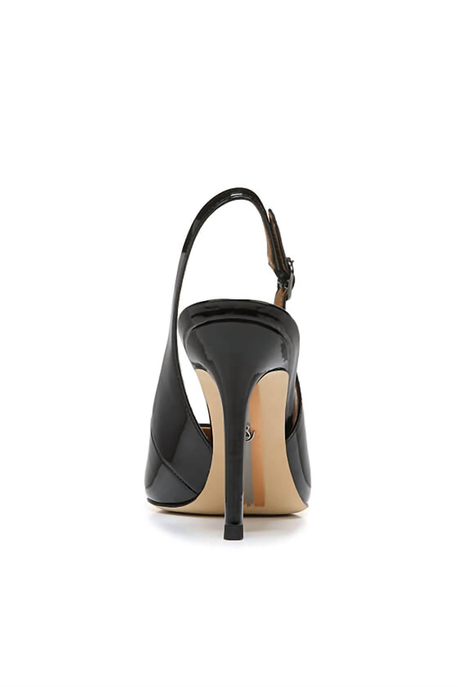 Женские туфли-лодочки Hazel Slingback из черной лакированной кожи Sam Edelman — фото 3