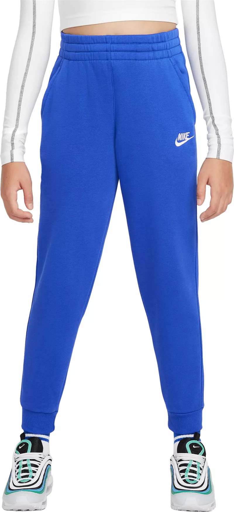

Флисовые джоггеры Nike All Kids Fit Sportswear Club, цвет Game Royal/White