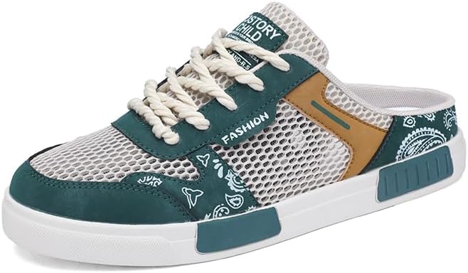 

Мужские модные кроссовки Hhhchpm с цветными блоками, противоскользящие, для активного отдыха на улице, дышащая ткань с EVA стелькой, эргономичные ортопедические обувь, зеленый