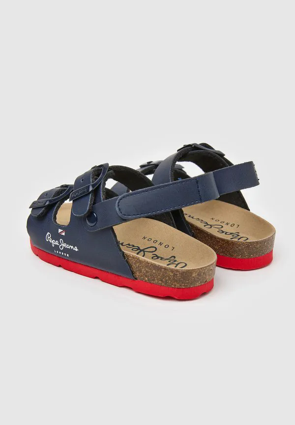 Сандалии с двойным т-образным ремешком в стиле канзас Pepe Jeans, Navy — фото 4