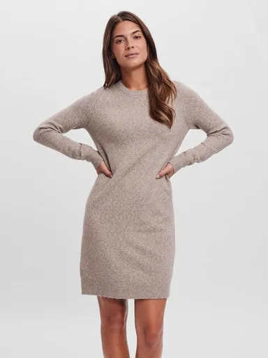 

Трикотажное платье Vero Moda "VMDOFFY LS O-NECK DRESS GA NOOS", цвет Sepia Tint Detail:Melange