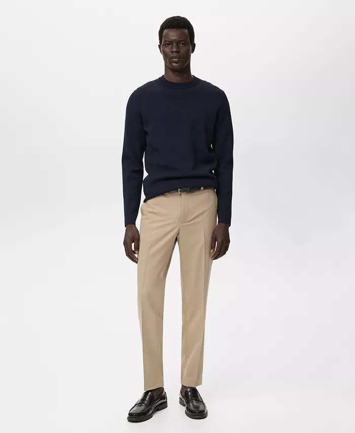 

Мужские плиссированные брюки Slim-Fit Mango, загар/бежевый