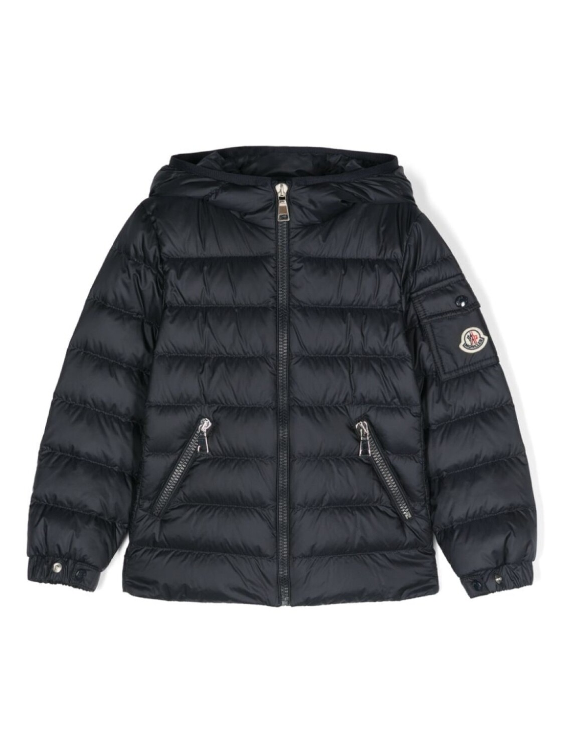 

Moncler Enfant пуховик с логотипом, синий