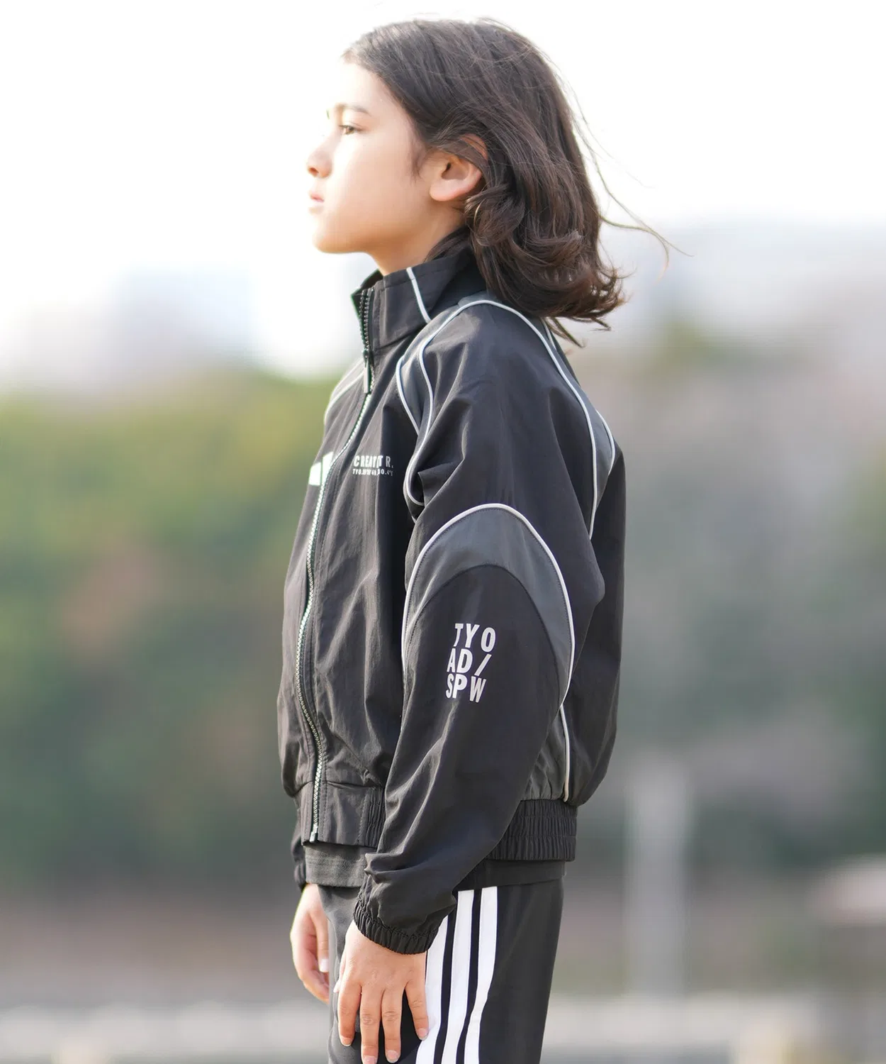Куртка детская лёгкая тканая Adidas, синяя — фото 3