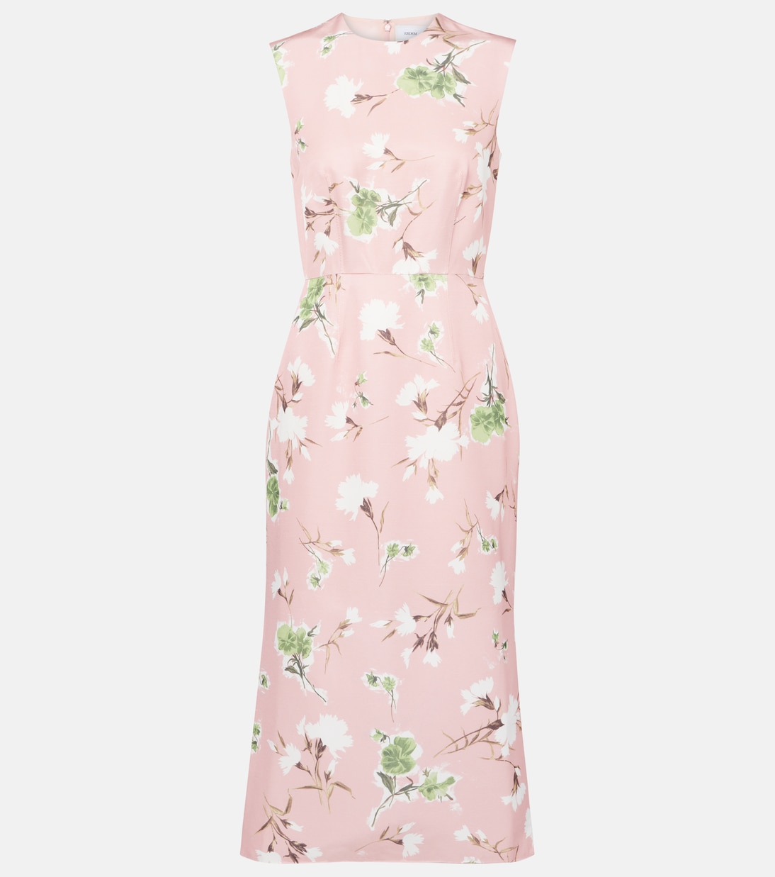 

Платье миди из фая с цветочным принтом из хлопковой смеси Erdem, Marguerite Floral Pink