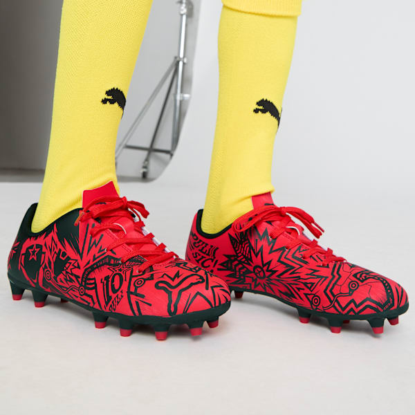 Детские футбольные бутсы для игры на твердом/искусственном грунте Puma X Christian Pulisic Tacto Ii, красный — фото 2