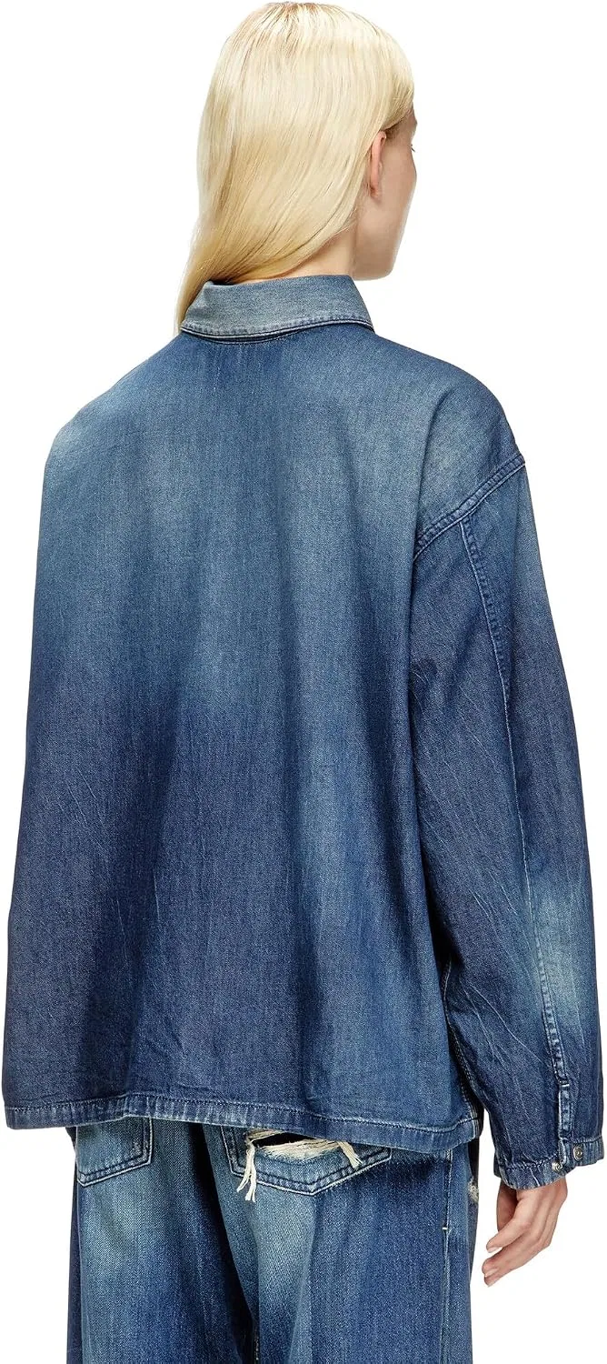 Джинсовая рубашка с аппликациями DE-PRISS, Diesel, indigo blue — фото 3