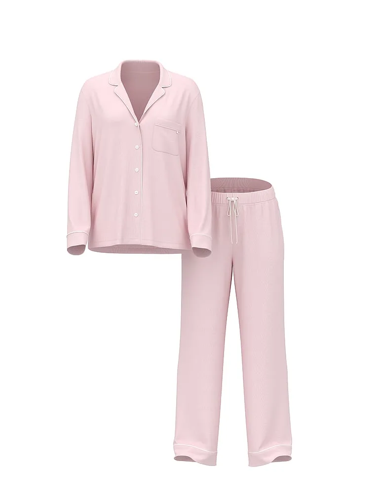 Комплект длинной пижамы из мягкого модала Victoria'S Secret, Prints & Solids Heather Pink Petal — фото 3