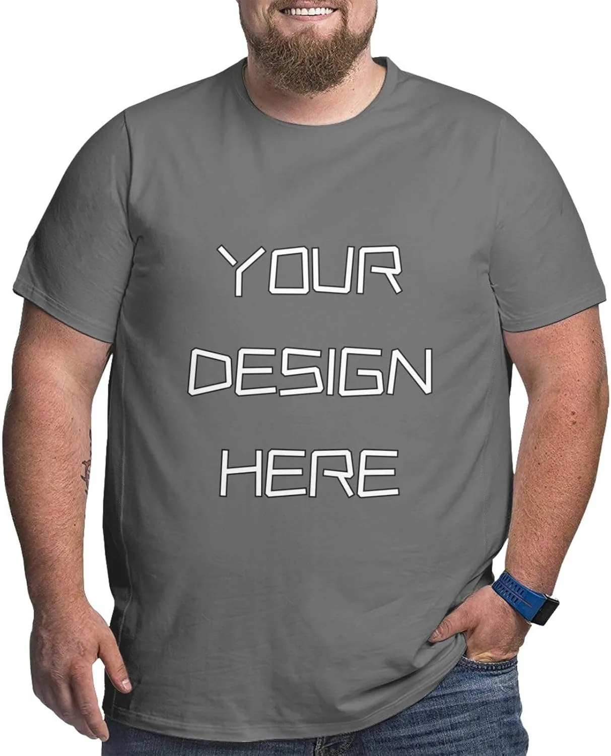 Футболка Big Tall Custom Shirt Cotton Short Sleeve