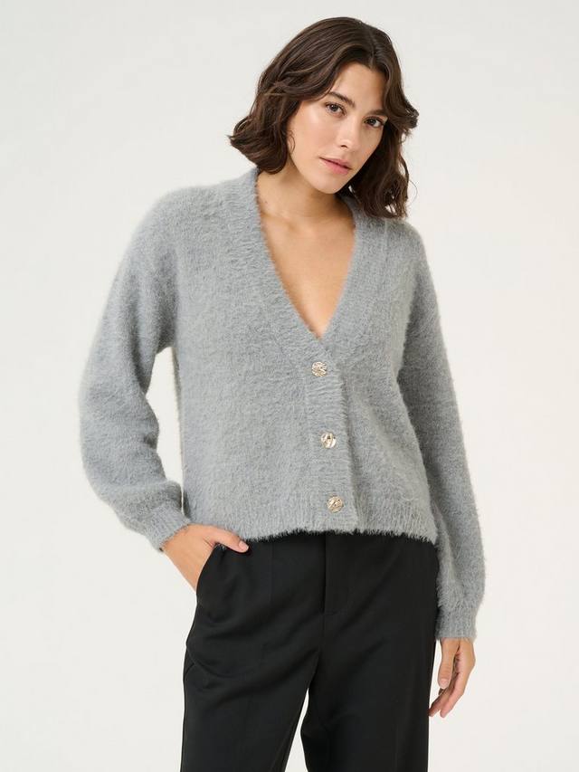 

Пушистый кардиган vilma KAFFE, цвет Light Grey Melange