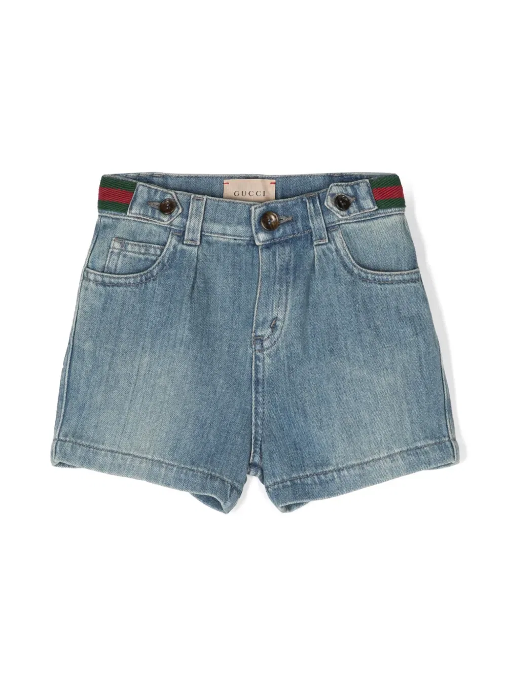 Джинсовые шорты Web-Detail Gucci Kids, синий