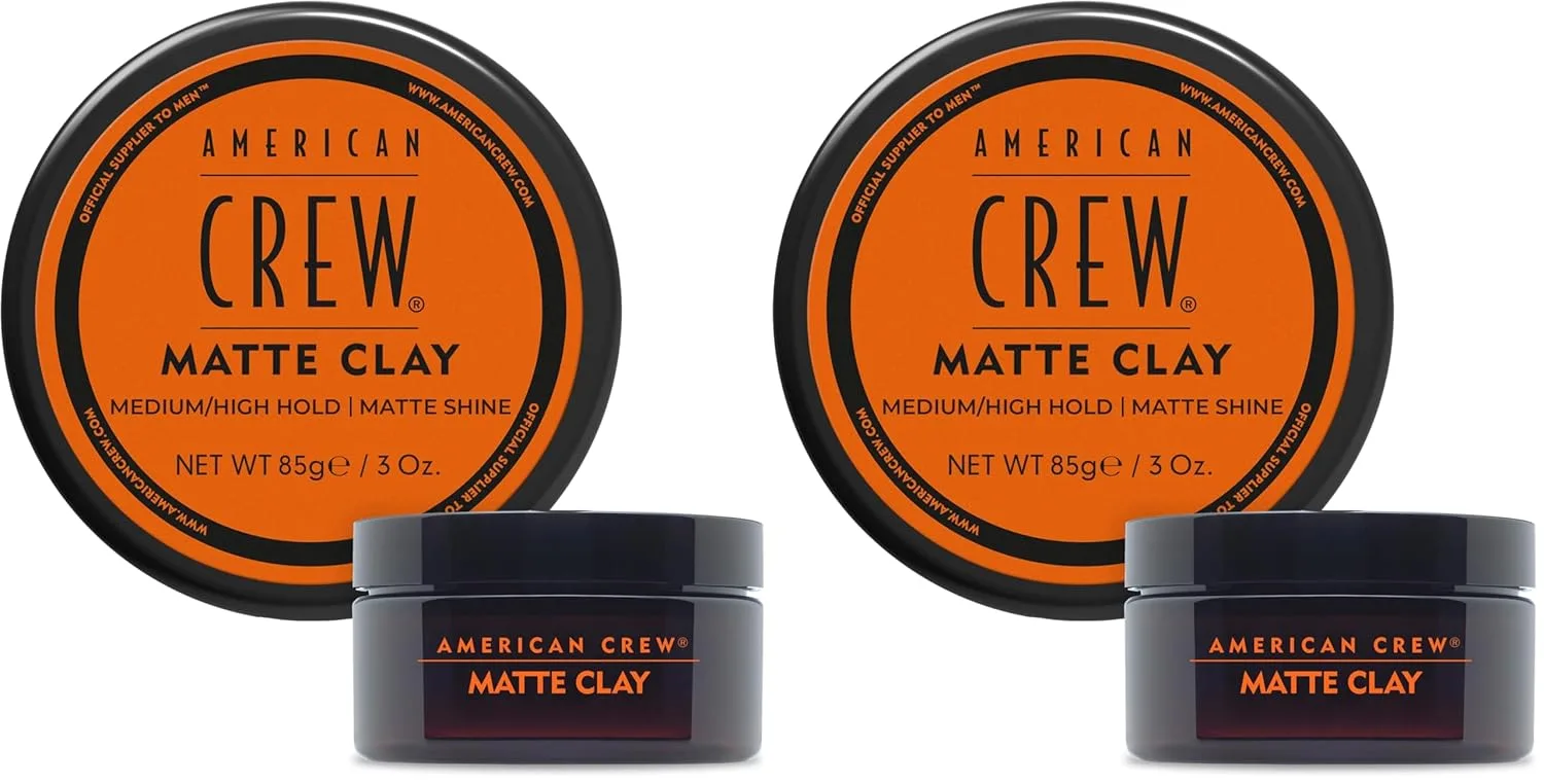 AMERICAN CREW Мужская матовая глина для волос, гель для волос средней/сильной фиксации, 85 г (упаковка из 2 шт.) 170.10 г (2 шт.)