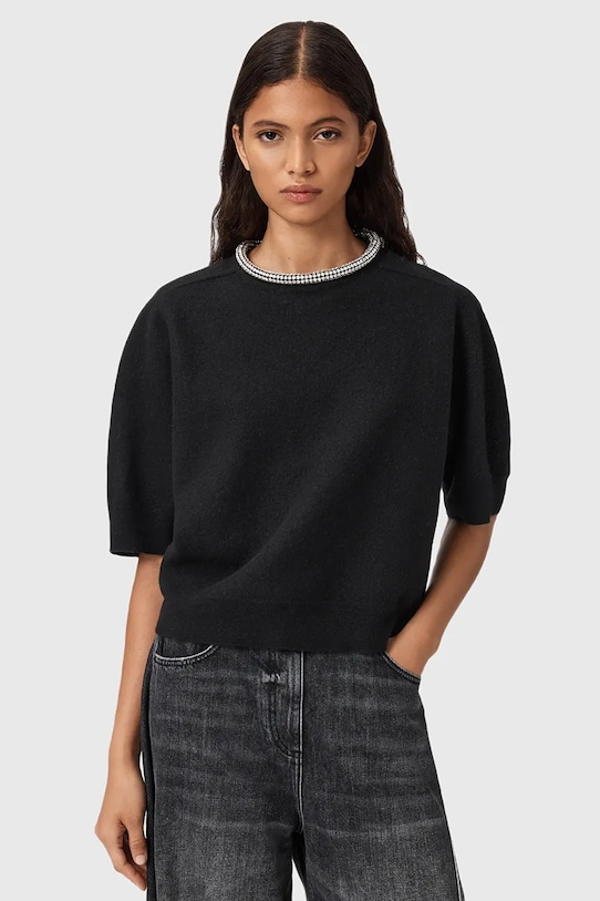 

Футболка из шерсти ODELL Allsaints, черный