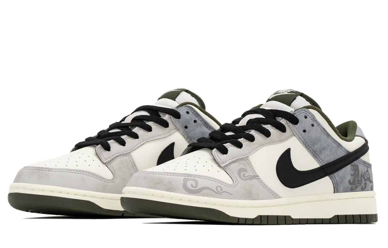 Dunk Chinese Style, The Source Of Simplicity Абразивостойкие низкие скейтборд кроссовки мужские Black Gray White Nike, черный серый белый — фото 4