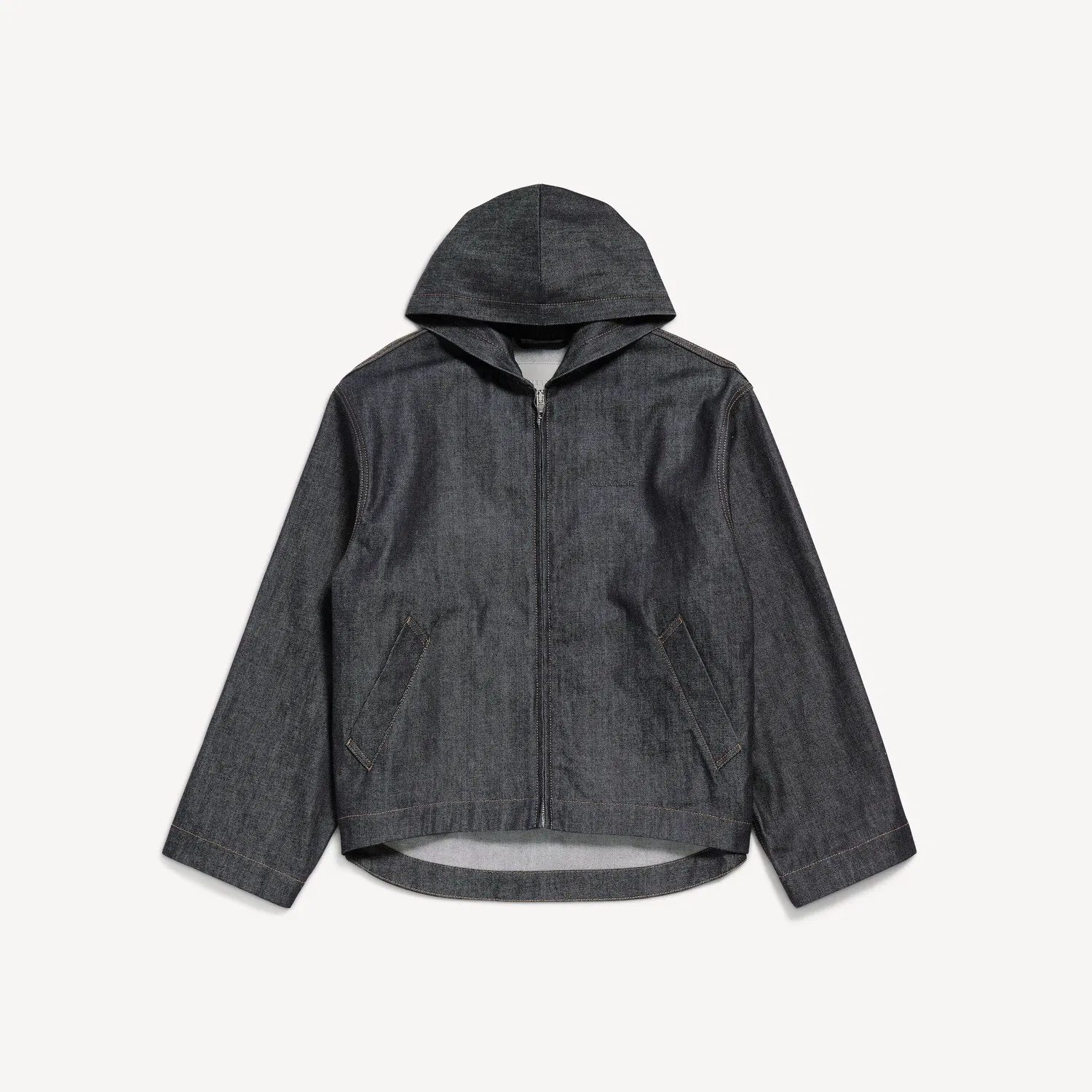 Мужская джинсовая куртка с капюшоном цвета сырого индиго Balenciaga