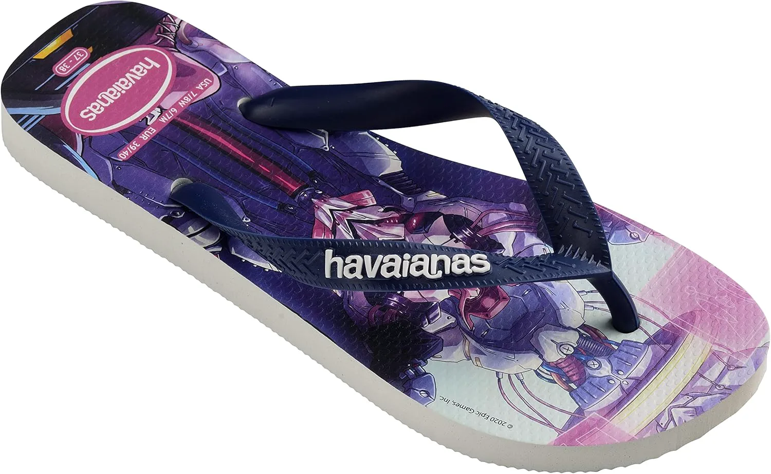 Мужские шлепанцы Havaianas с ремешком между пальцев, белый — фото 2