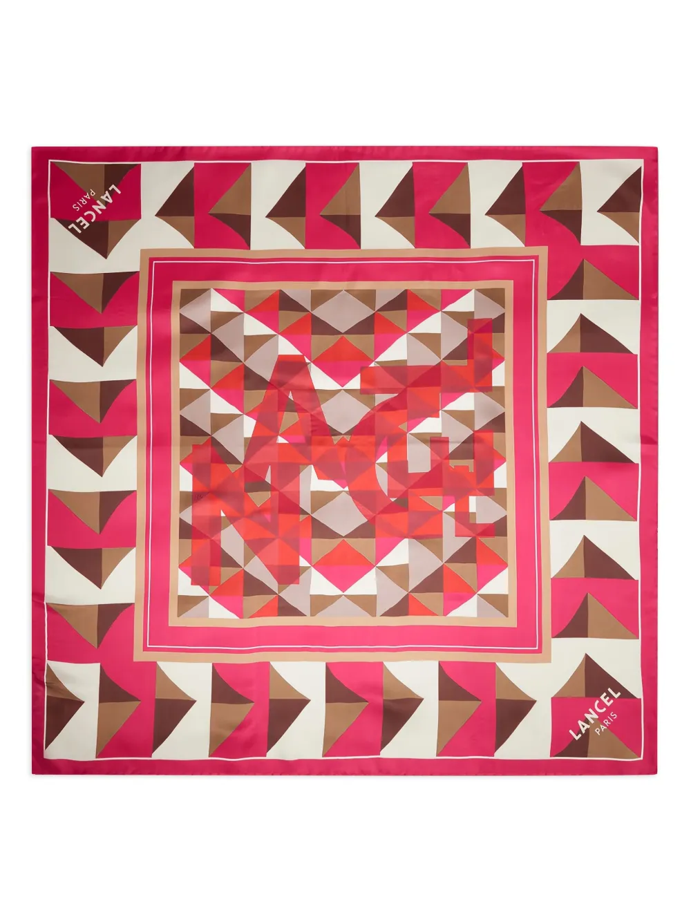 

Шелковый платок Labyrinth Lancel, розовый