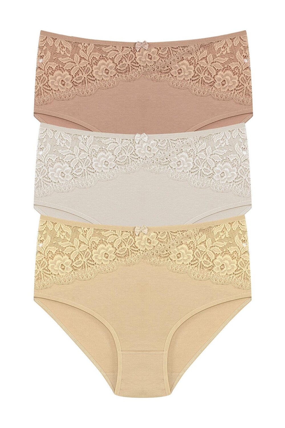 

Хлопковые женские трусики больших размеров с завышенной талией и перевернутым V-образным вырезом спереди, состоящие из 3 предметов HNX, экрю-бежевый