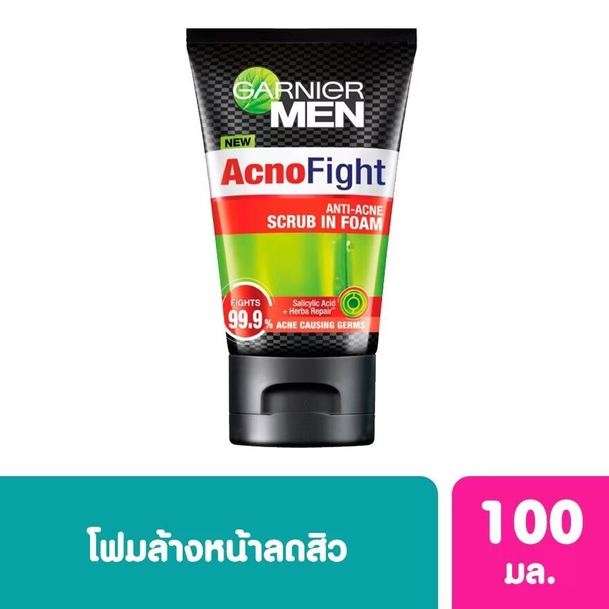 

Garnier Men Acno Fight Скраб против прыщей в пене 100 мл, Red,Black