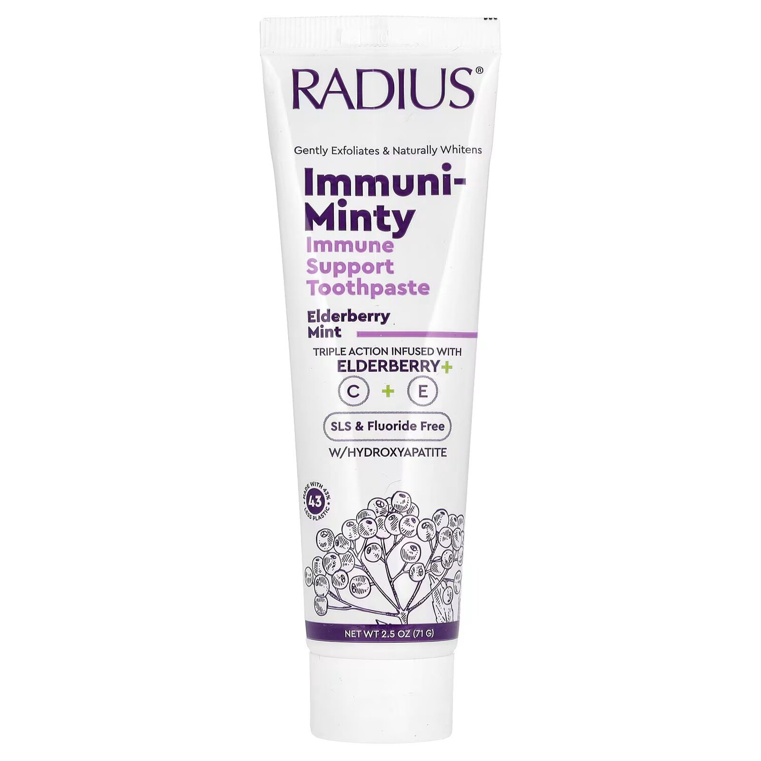 

Immuni-Minty, Зубная паста для поддержки иммунитета, бузина и мята, 2,5 унции (71 г) Radius