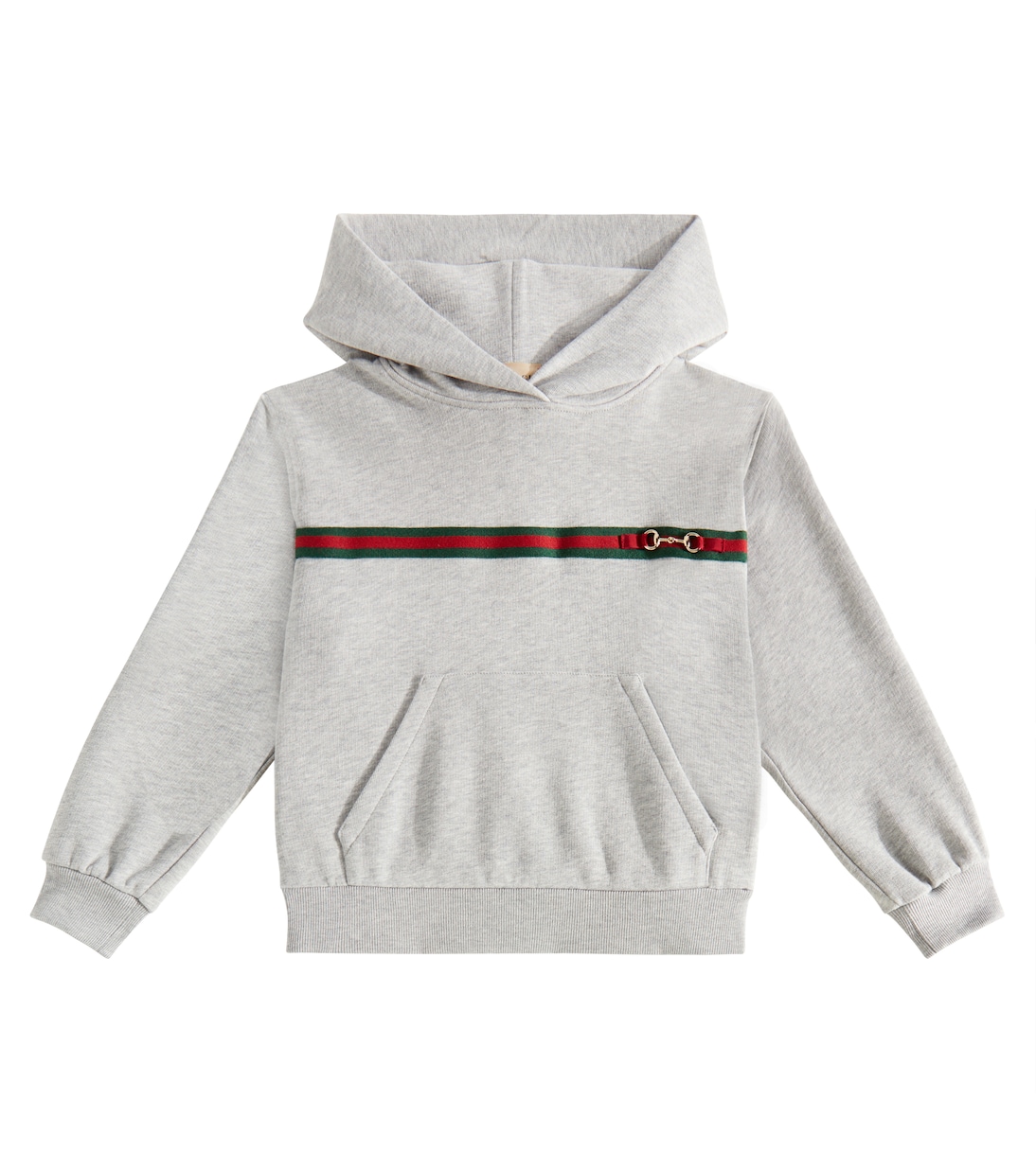 

Хлопковый худи с декоративными элементами horsebit Gucci Kids, Light Grey Mel/Mix