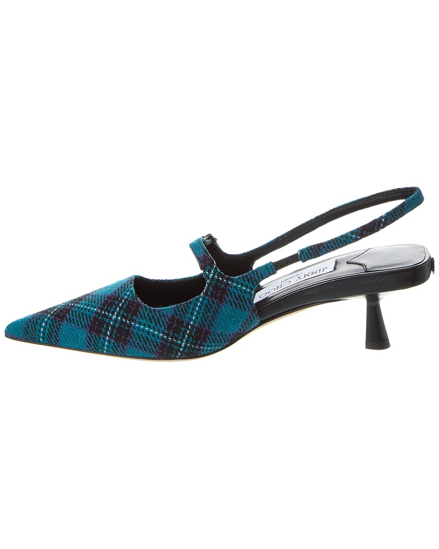 Туфли-лодочки Jimmy Choo Didi 45 Tartan Slingback, синий — фото 2