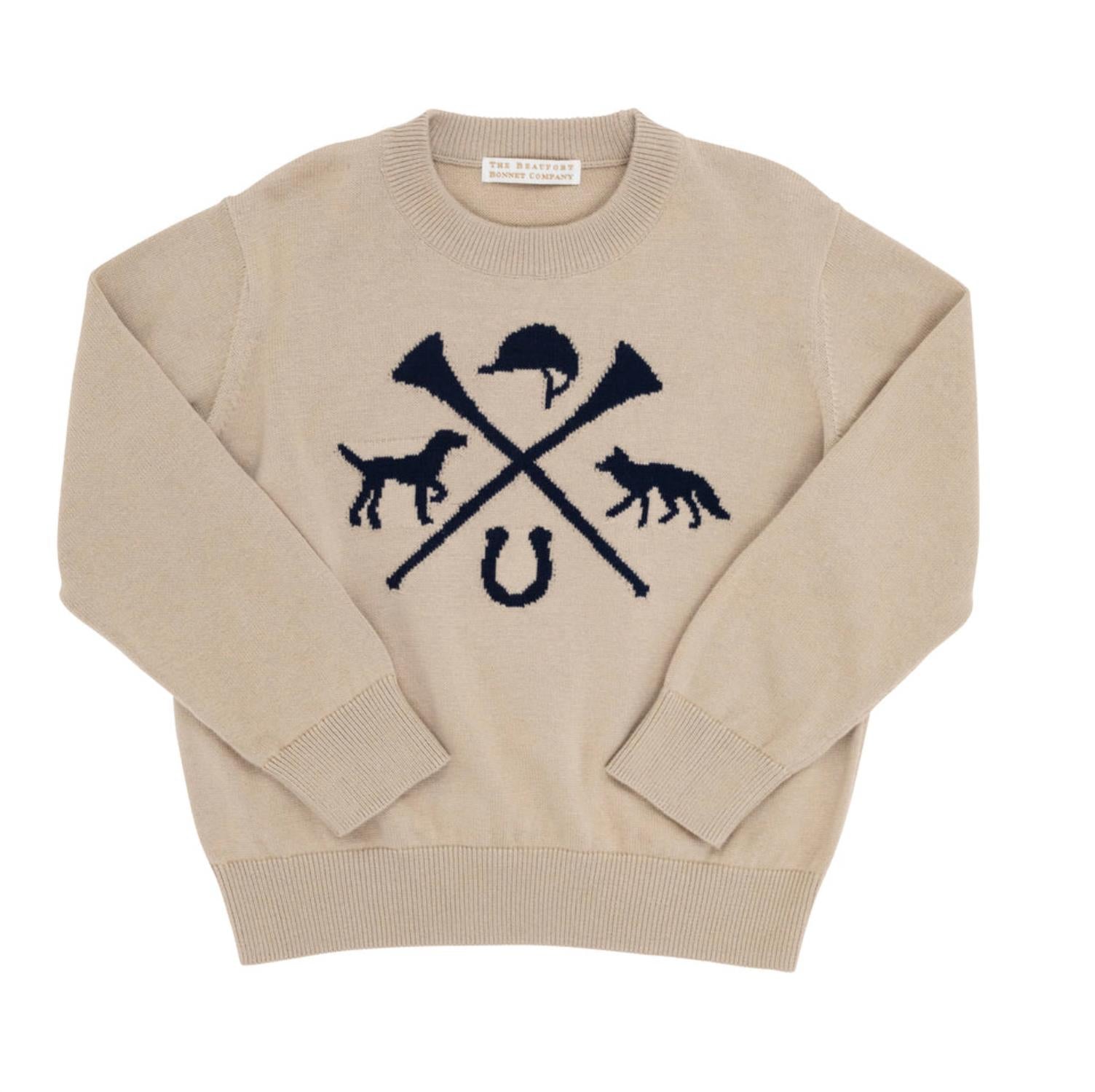 

Детский свитер Isaac с интарсией в цвете Keeneland Khaki и рисунком Hunt Club The Beaufort Bonnet Company