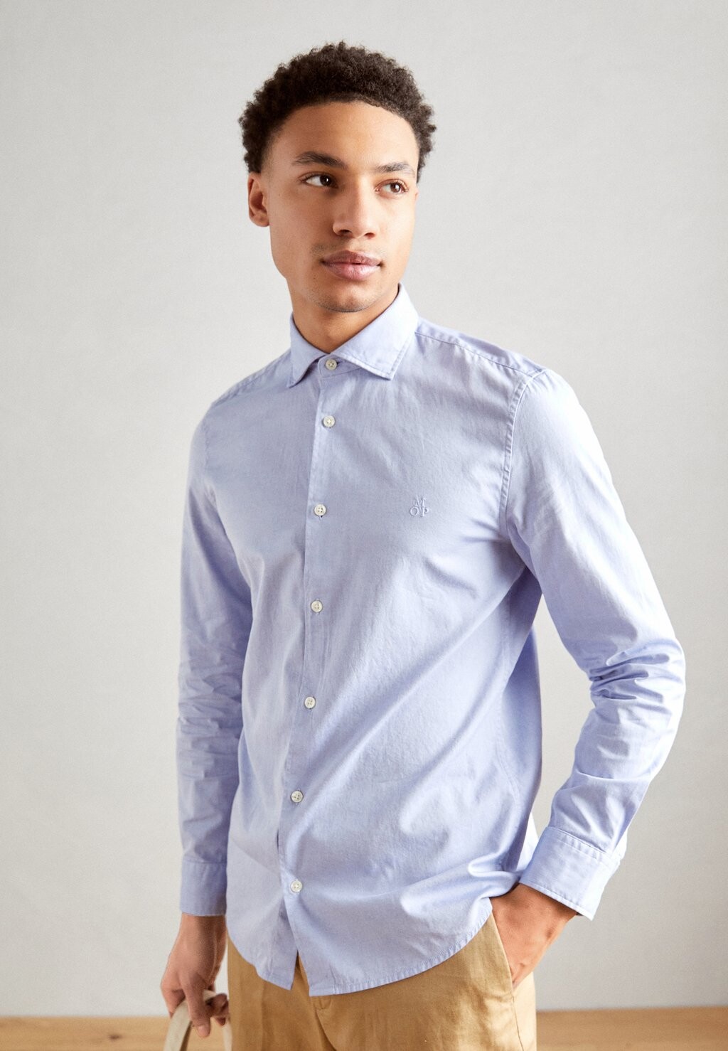 

Повседневная рубашка Spread Collar Long Sleeve Round Hem Marc O'Polo, мульти/голубой