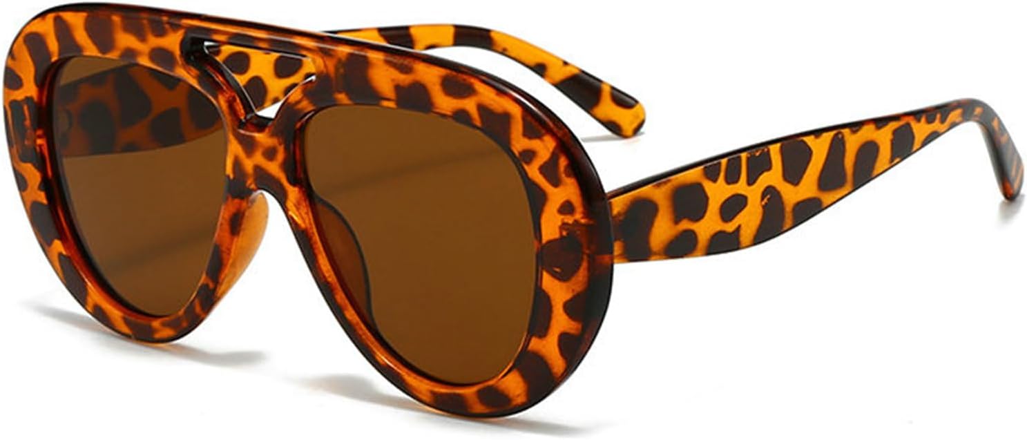 

Солнцезащитные очки Willochra в винтажном овальном стиле для женщин и мужчин, в стиле «пилот», ретро, ​​с двойной перемычкой, массивные, модные, с защитой от УФ-излучения UV400, C12