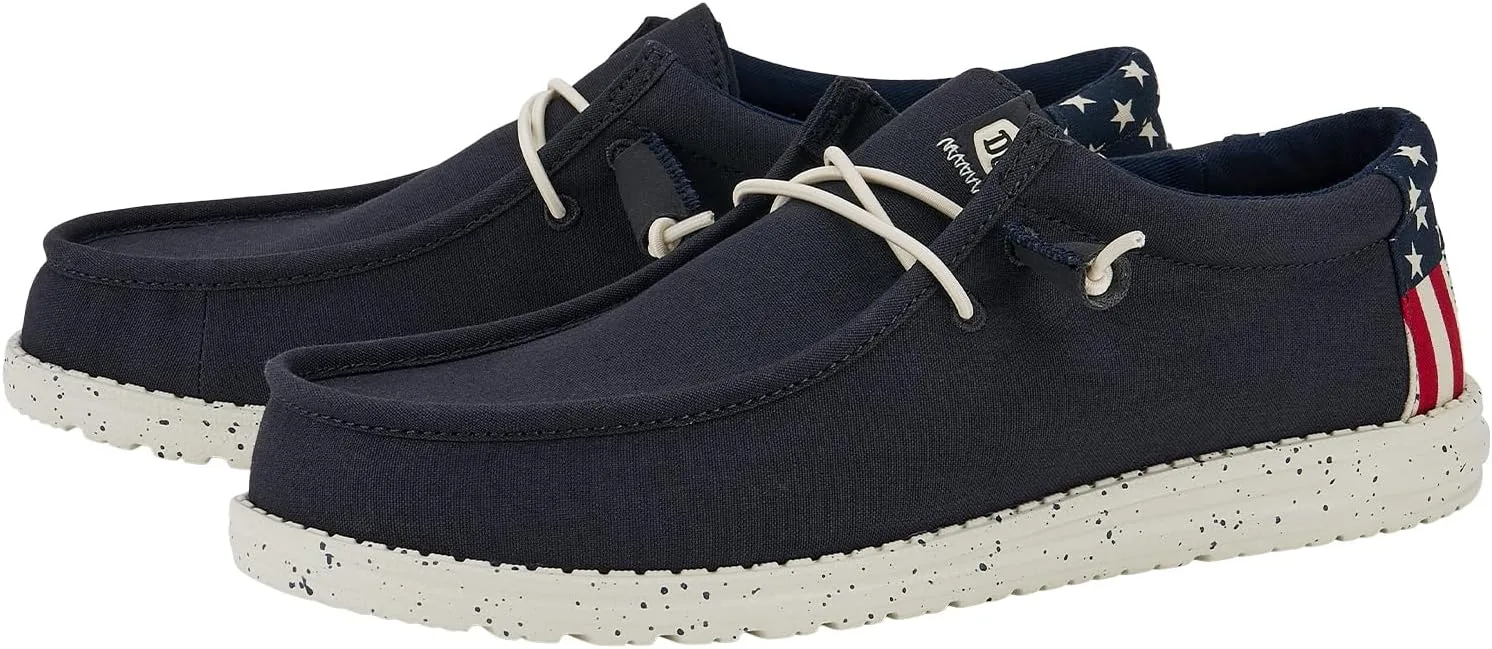 Мужские кроссовки HEYDUDE Wally Americana Off White, белый/темно-синий — фото 4