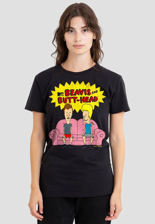 

Футболка с оригинальным принтом и логотипом дивана бивиса и баттхеда. Cotton Soul, Black, Черный, Футболка с оригинальным принтом и логотипом дивана бивиса и баттхеда. Cotton Soul, Black